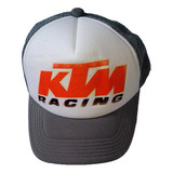 Gorra Motos Estilo Ktm Racing Color Gris - Naranja