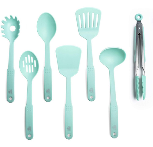 Greenlife Juego Utensilios Plástico Cocina Azul Turquesa 7pz