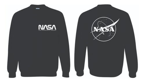 Sudadera Nasa Frente Y Espalda Sin Gorro Hombre Mujer 2