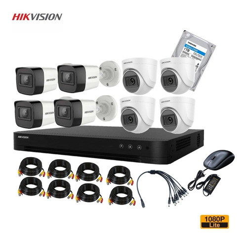 Kit Cctv Hikvision Dvr 8ch + 8 Cam 1080 Lite 1tb Tienda9cl
