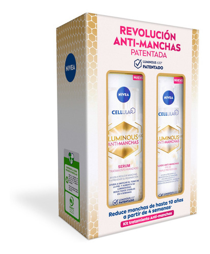 Pack Rutina Nivea Cellular Luminous 630, Sérum + Fluido Fps Momento De Aplicación Día