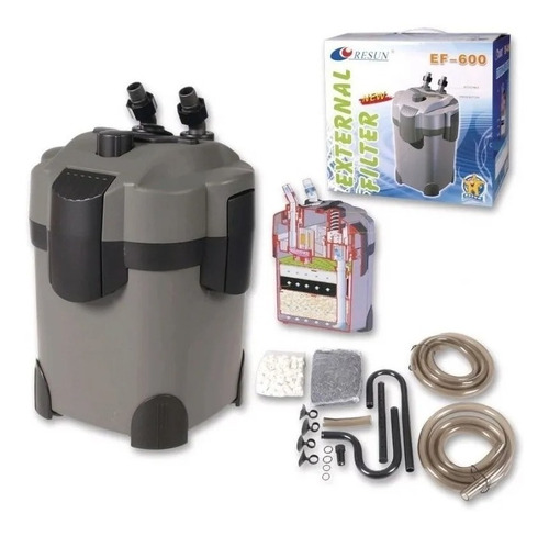 Filtro Canister Acuario Pecera Peces Plantas Pez Ef-600 L/h