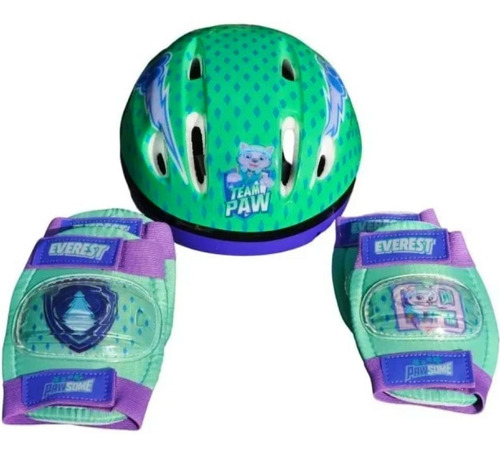 Equipo Proteccion Pawpatrol Casco Coderas Y Rodilleras Niños