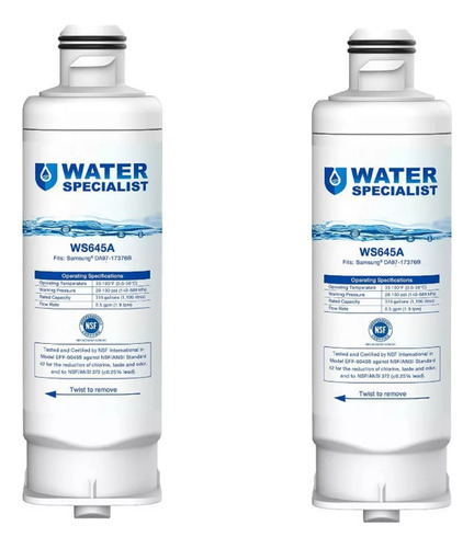 2 Filtros Agua Compatible Con Neveras Samsung Da97-17376b 