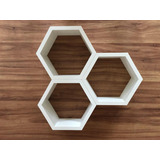 Nicho Colmeia Hexagonal 35x30x10cm Branco Para Decoração Mdf
