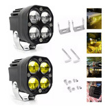 Par Faros De Lupa Led Luz Cinco Color De Auto Moto 32000 Lm