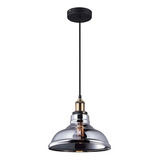 Lámpara Colgante Luz Calida Humo Antique 60w Vetro Tecnolite Color Gris/acero