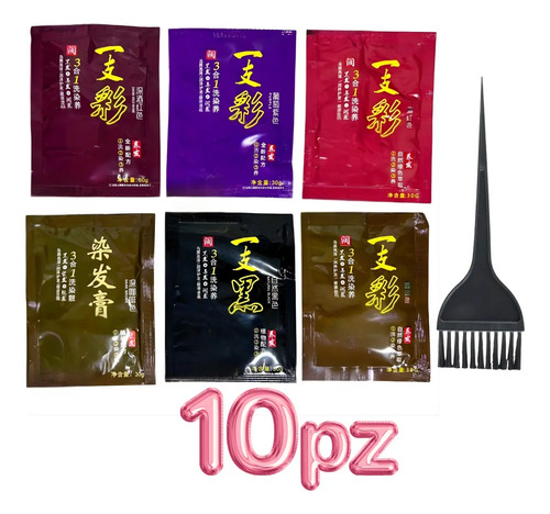 Shampoo Tinte Instantaneo 15min Cubre Canas Natural 10pzs | MercadoLibre