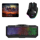 Combo Gamer 3en1 Xtrike Me Teclado Mouse Pad Pc Gaming Juego Color Del Teclado Negro