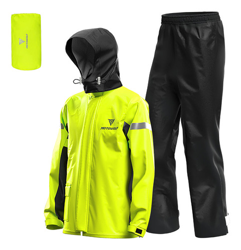 Conjunto Impermeable Reflectante Para Moto Hombre, Chaqueta