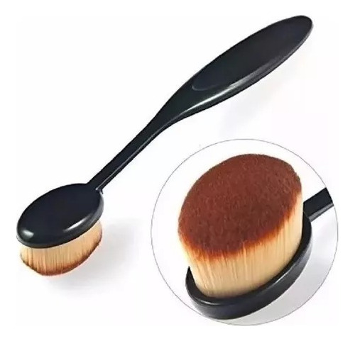 1 Pieza Brocha Facial Oval Para Difuminación De Maquillaje