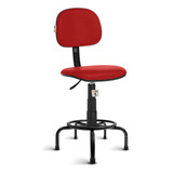 Cadeira Caixa Alta Balcao Secretaria C/ Aro Rj Vermelho