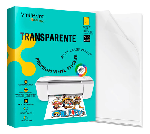 Vinil Imprimible Vinilprint Transparente A4 Inkjet Paq/10