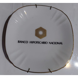 Antiguo Plato Banco Hipotecario. Publicidad. Porcelana Tsuji