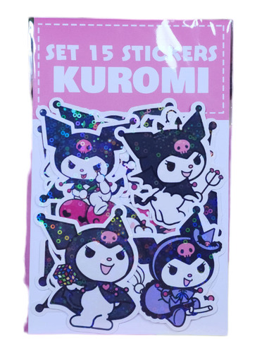 Set De Stickers Kuromi Holograficos Kawaii