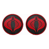 Parche Circular Táctico, Cobra Rojo. 2 Piezas. Pvc Y Velcro