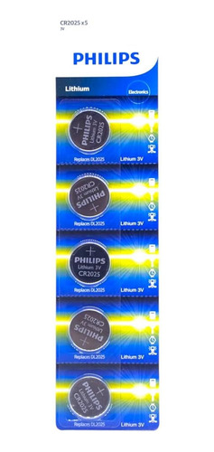 10 Pilhas Philips Cr2025 3v Bateria - 2 Cartelas Dv