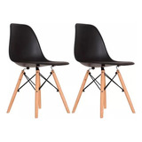 Cadeira De Jantar Design Moderno Pés De Madeira 2 Unidades Cor Da Estrutura Da Cadeira 2x Pretas