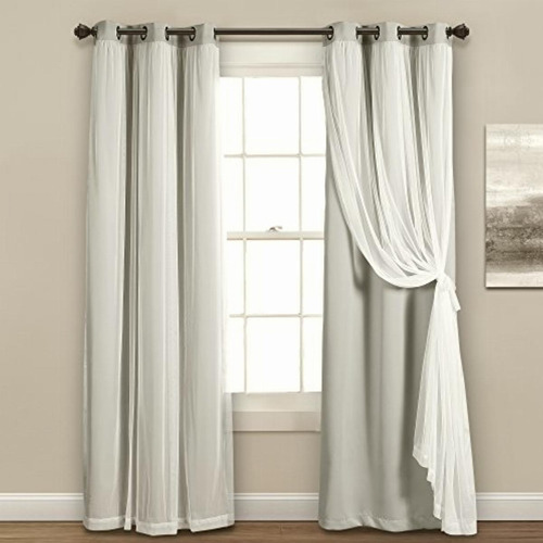 Lush Decor Sheer Grommet Panels With Insulated Blackout