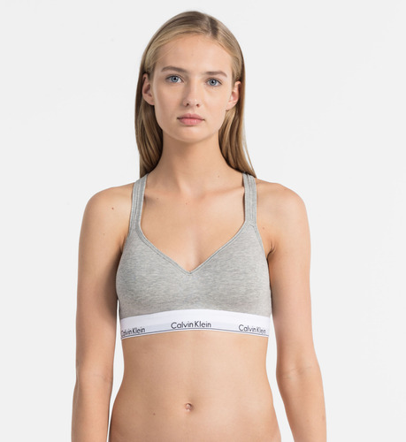 Top Modern Cotton Light Lined Mujer Gris Calvin Klein