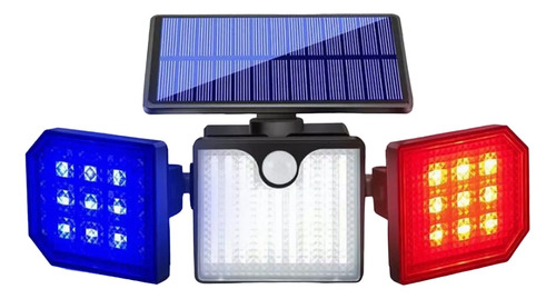 Lampara Solar Luz Estroboscópica Rojo Azul 2 Piezas