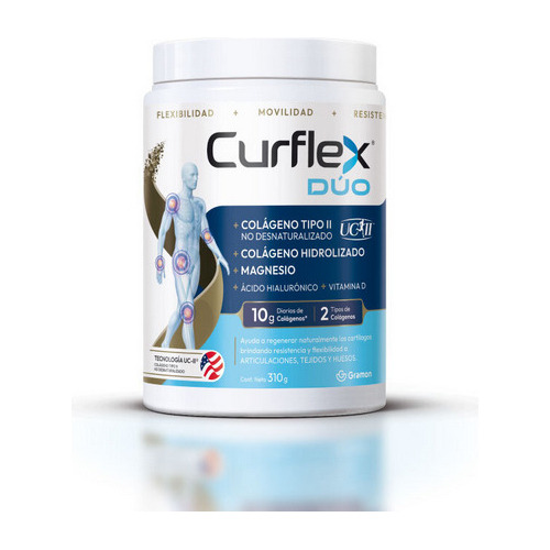 Curflex Duo Colageno+ Magnesio+ A. Hialuronico+ Vit D X 310g