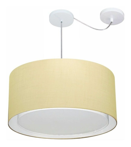 Lustre C/ Desvio De Centro Md-4316 Cupula  55x30 Algodao Cru