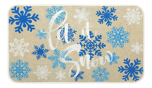 Anydesign Tapetes De Navidad Con Estampado De Copos De Nieve