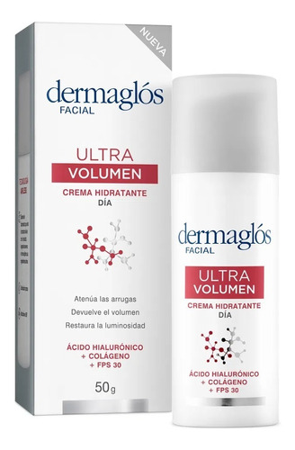Crema Facial Dermaglos Hidratante Ultra Volumen De Día X50 G