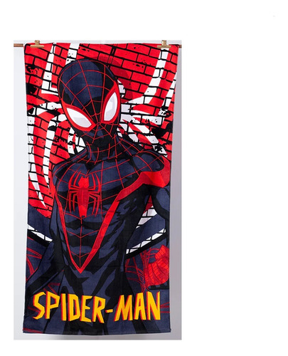 Toalla De Baño Infantil 70x140  Spiderman Black