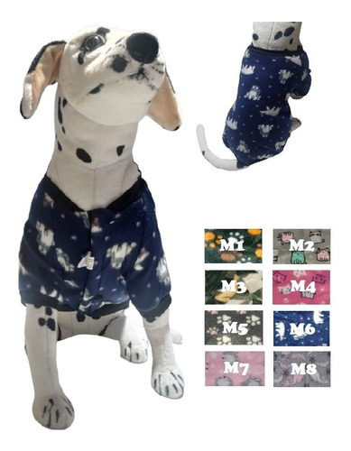 Chaleco Polar Invierno Velcro Ropa Perro Diseños Talla M