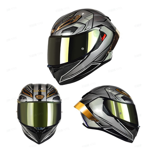 Casco Integral De Moto Con Gafas Polarizadas