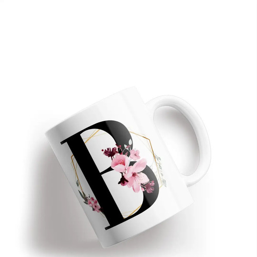 Taza De Ceramica, Letra Inicial, Personalizada, Para Regalo