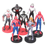 Spiderman Figuras Set X 7 Gashapones 9cm Yd-10