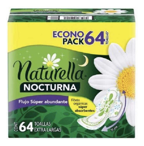 Toallas Femeninas Naturella Nocturna Extra Larga 64 Pz