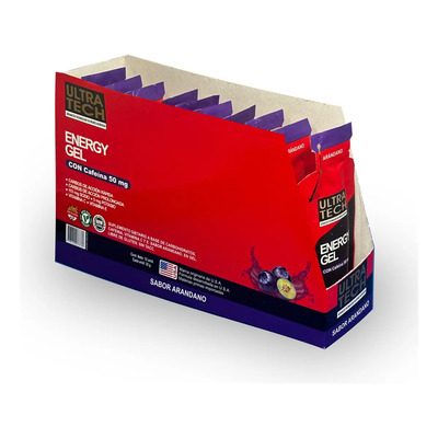 Energy Gel Con Cafeína Ultra Tech 32 Gr - Caja X 12 Unidades Sabor Arándano | MercadoLibre