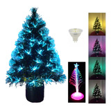 Arbol De Navidad 80 Cm Fibra Optica Led Tec + Mini Arbolito