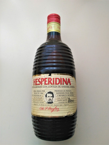Antigua Botella Hesperidina Bagley Barril 1 L Sin Abrir
