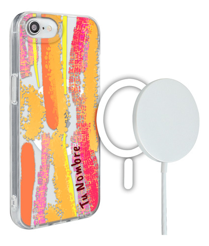 Funda Para iPhone Magsafe Mujer Pintura Manchas Tu Nombre