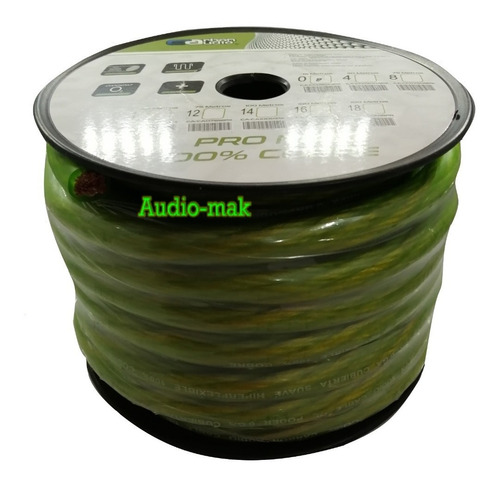 Rollo De Cable Para Corriente Cal. 0 Carbon 15mt Pro Max