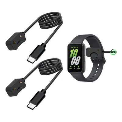 2Pzs Tipo-c Cargador Compatible Con Samsung Galaxy Fit 3 Watch Smartwatch Reloj Carga Magnético Cable Usb-C Color Negro | Meses sin interés