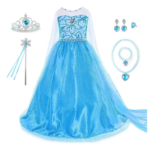 Disfraz De Princesa Elsa, Para Niñas, Fiesta De Cumpleaños | MercadoLibre