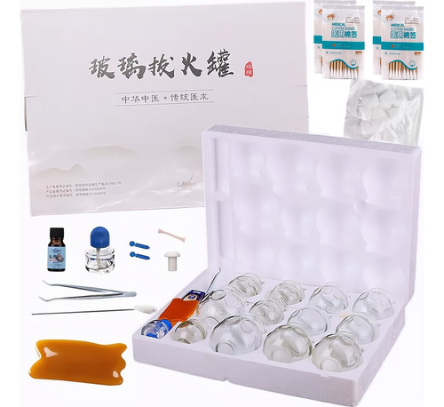 Ventosas Terapeuticas Vacumterapia Gluteo Vidrio, Kit 26 Pcs