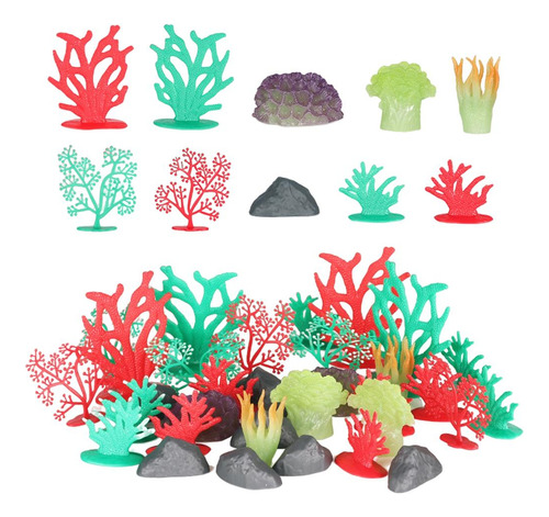 De 32 Acuario Pecera Plantas Artificiales Paisajismo Coral