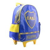 Mochila Carrito 16'' Escolar Boca Jrs Bo478 Color Azul