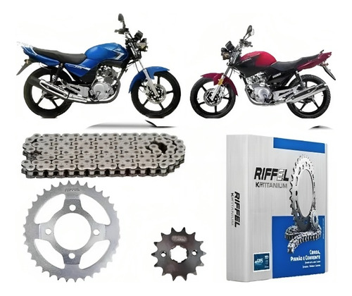 Transmision Riffel Yamaha Ybr 125 Piñon Corona Y Cadena