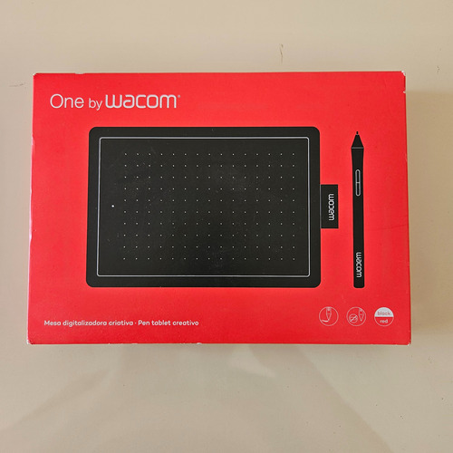 Mesa Digitalizadora One By Wacom Ctl472l Cor Preto/vermelho