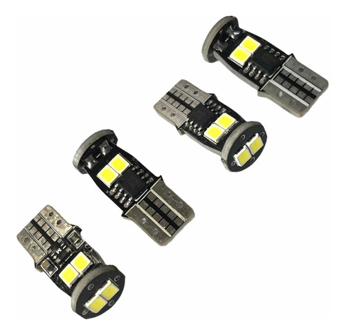 Set (4) Bulbos Pellizco W3w T10 12v 6 Smd Led Xenón.mx 6000k