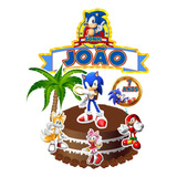 Topo De Bolo Sonic - Personalizado Com Nome E Idade