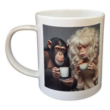 Taza De Plastico Mono Peluca Pelirroja Cafe